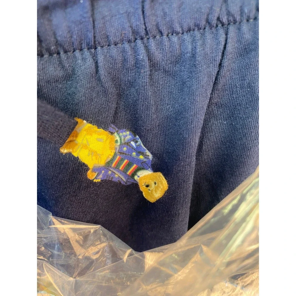 Polo Ralph Lauren Men 4X Navy Blue Polo Bear Print Cotton Sleepwear Pants NEW